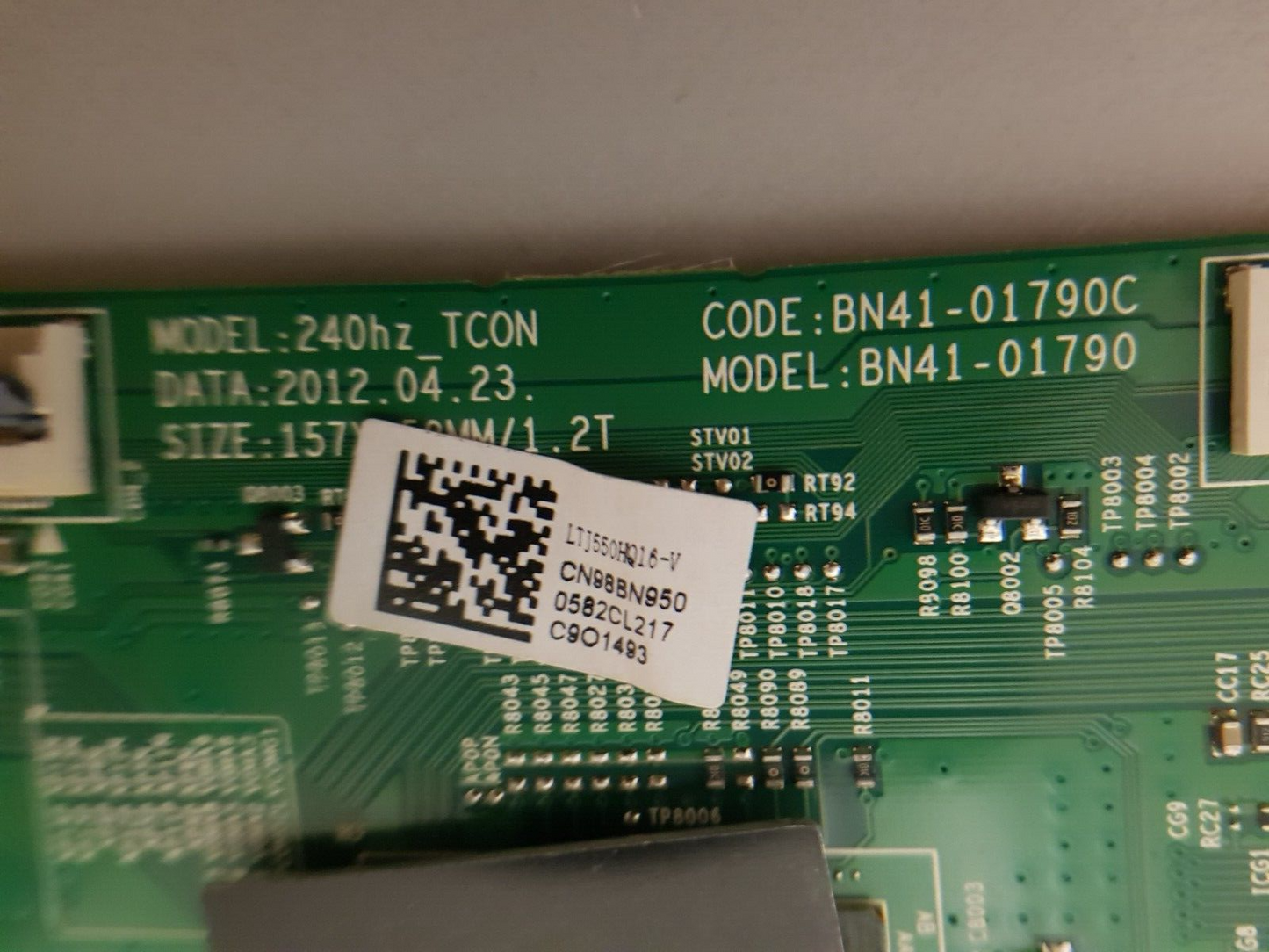 GENUINE SAMSUNG UA55ES8000 (VER-TS02) TCON BOARD BN95-00582C