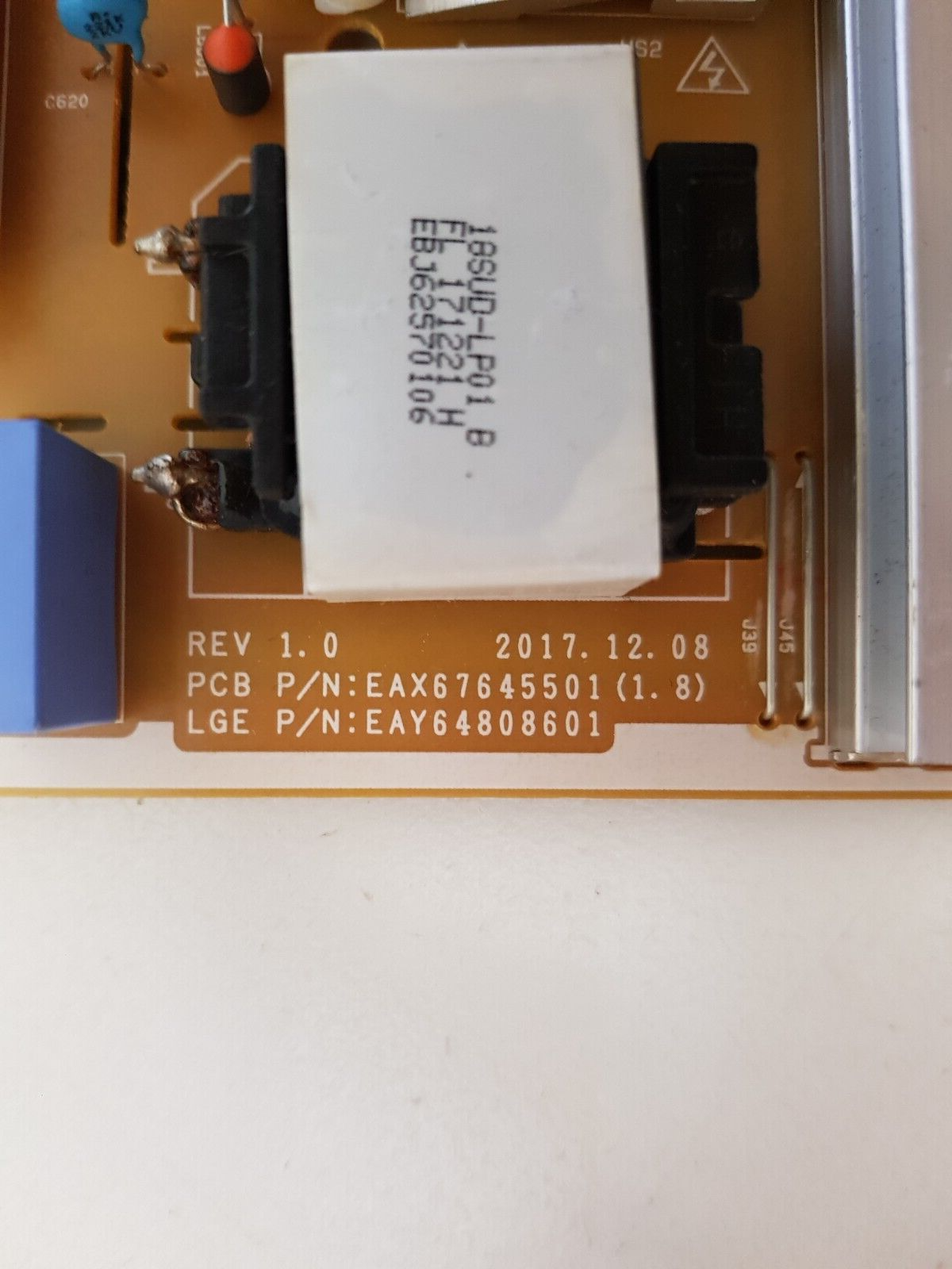 GENUINE LG 55SK8000 POWER SUPPLY BOARD EAX67645501 1.8 LGP4955-18UL6 EAY64808601
