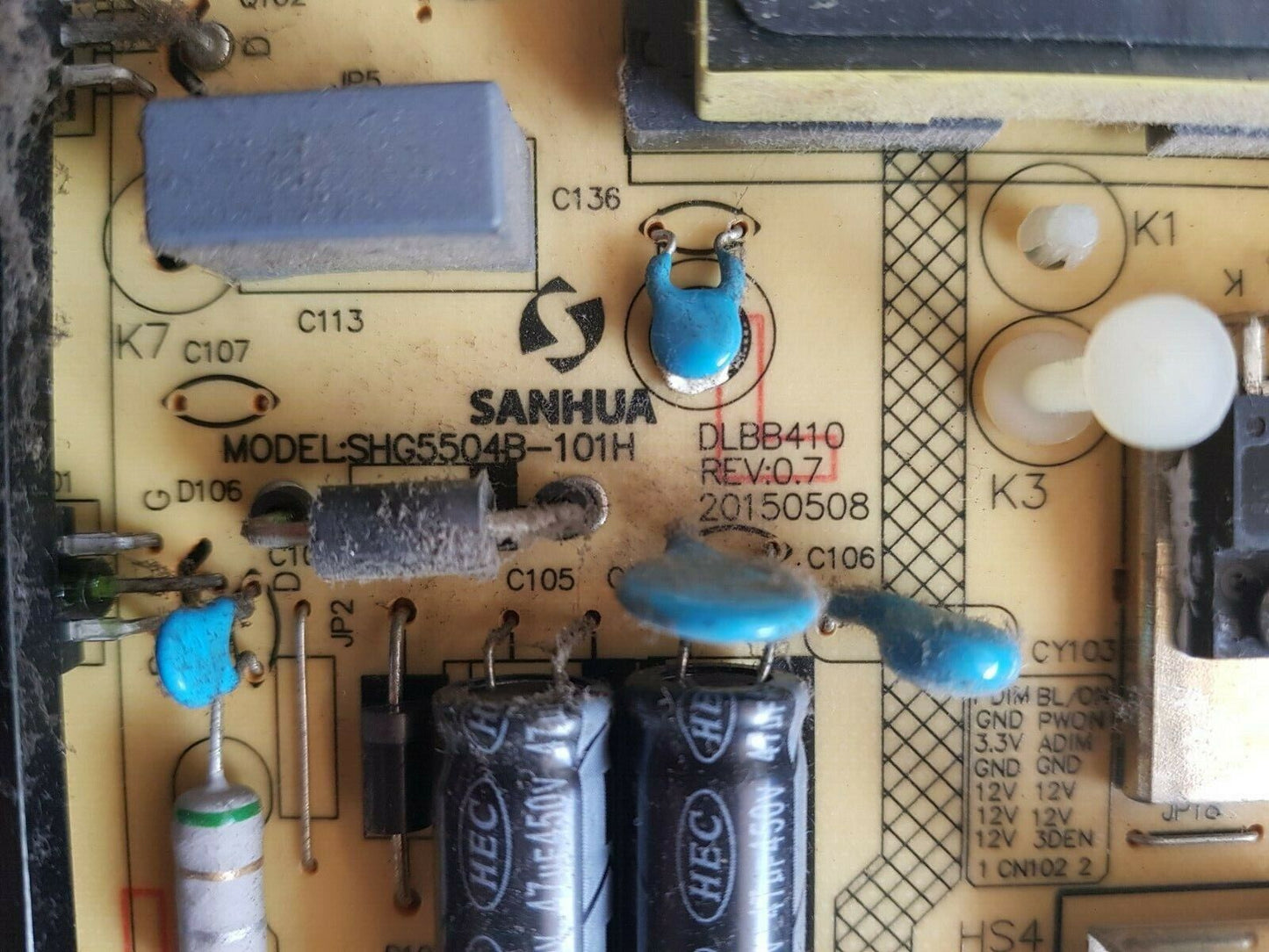 GENUINE TCL L48E3800FS L50E3800FS POWER SUPPLY BOARD SHG5504B-101H