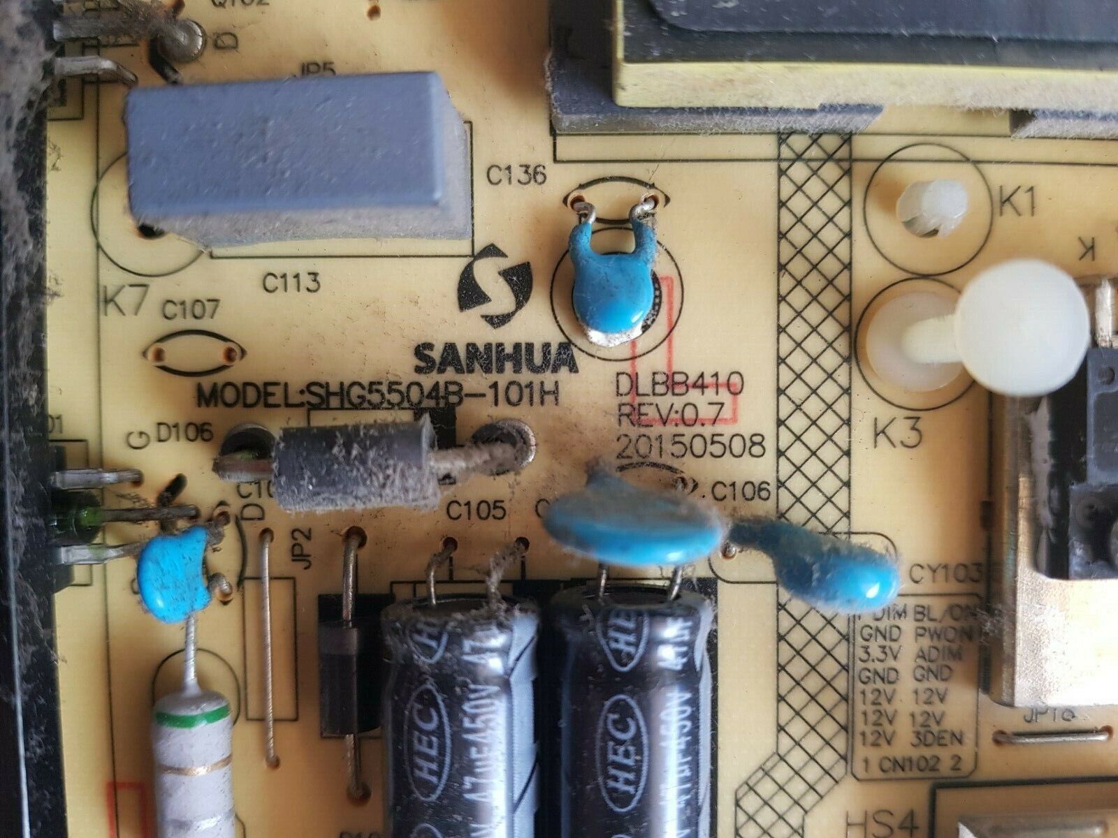 GENUINE TCL L48E3800FS L50E3800FS POWER SUPPLY BOARD SHG5504B-101H