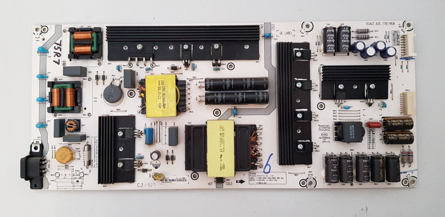 GENUINE HISENSE 75R7 POWER SUPPLY BOARD RSAG7.820.7787 HLL-6176WB