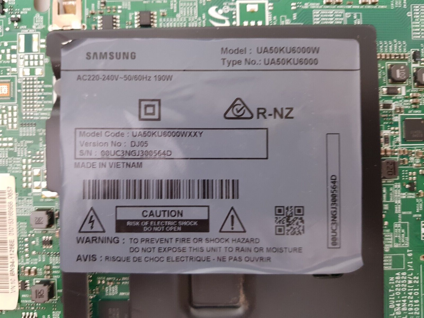 GENUINE SAMSUNG UA50KU6000 WXXY (VER DJ05) MAIN BOARD BN94-11256E