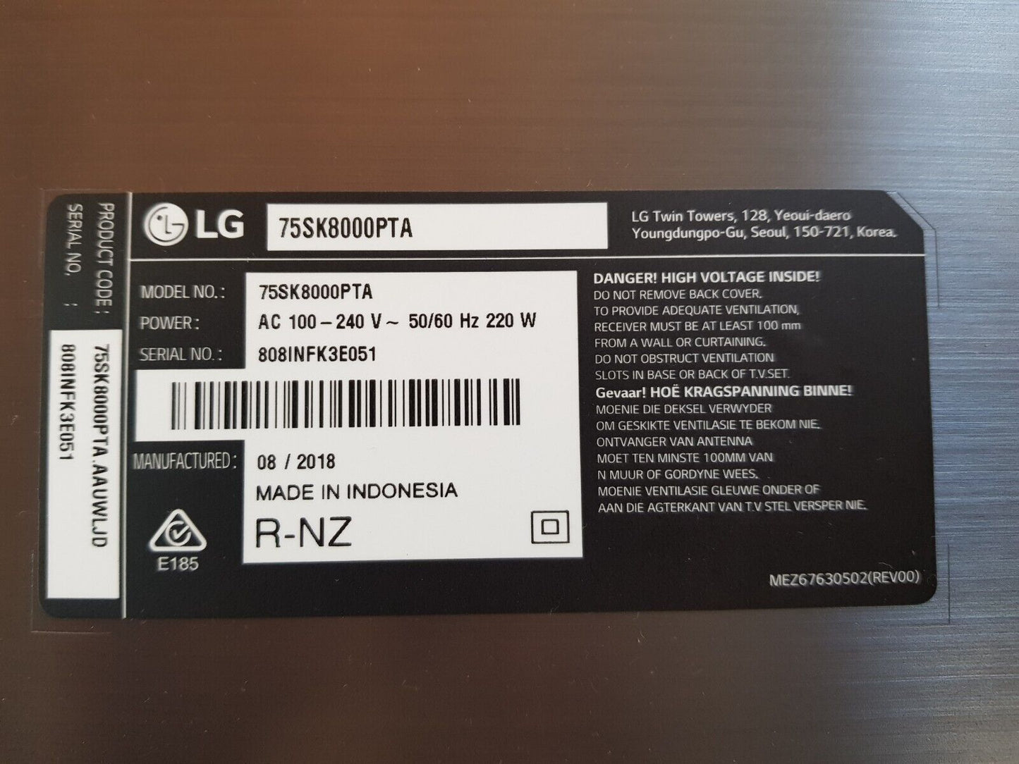 GENUINE LG 75SK8000PTA STAND & SCREWS