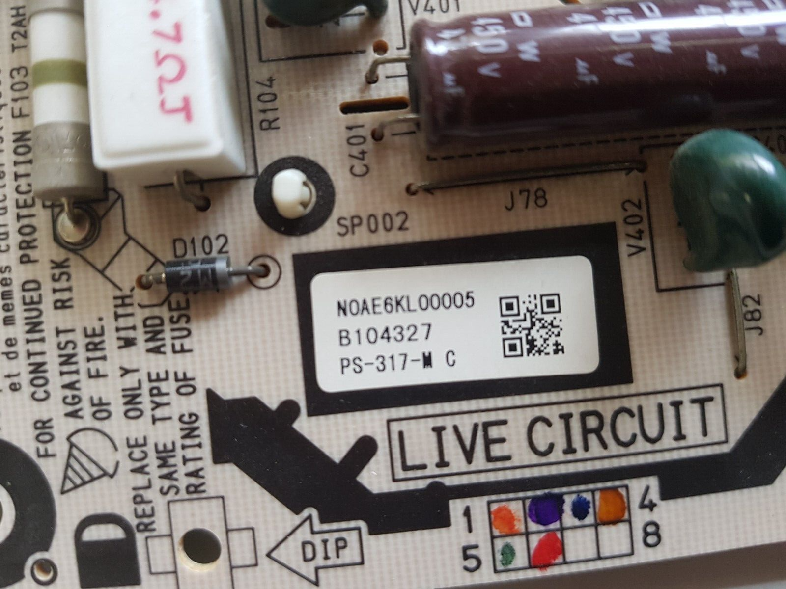 GENUINE PANASONIC TH-P55VT30A POWER SUPPLY BOARD PS-317