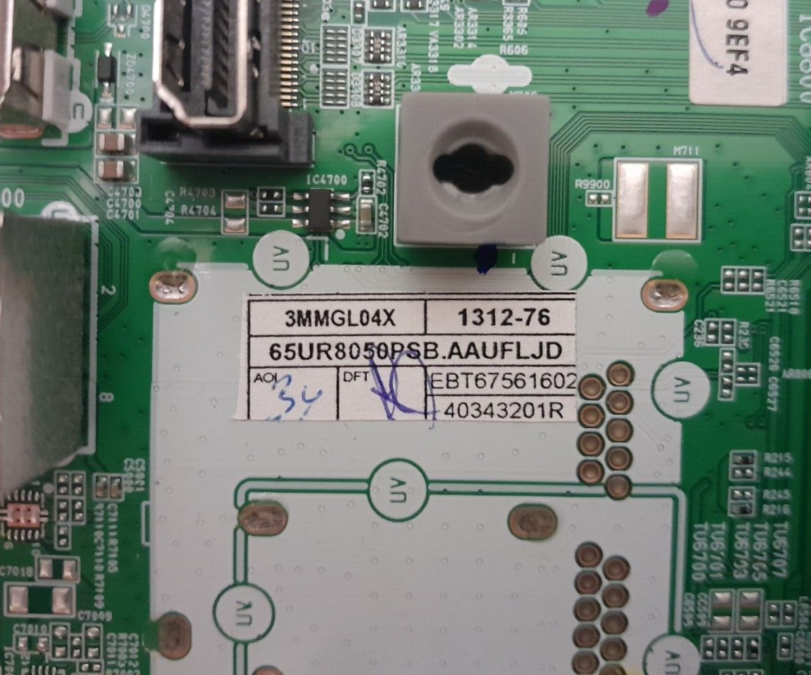 GENUINE LG 65UR8050PSB .AAUFLJD MAIN BOARD EAX7043605 1.0 EBT67561602