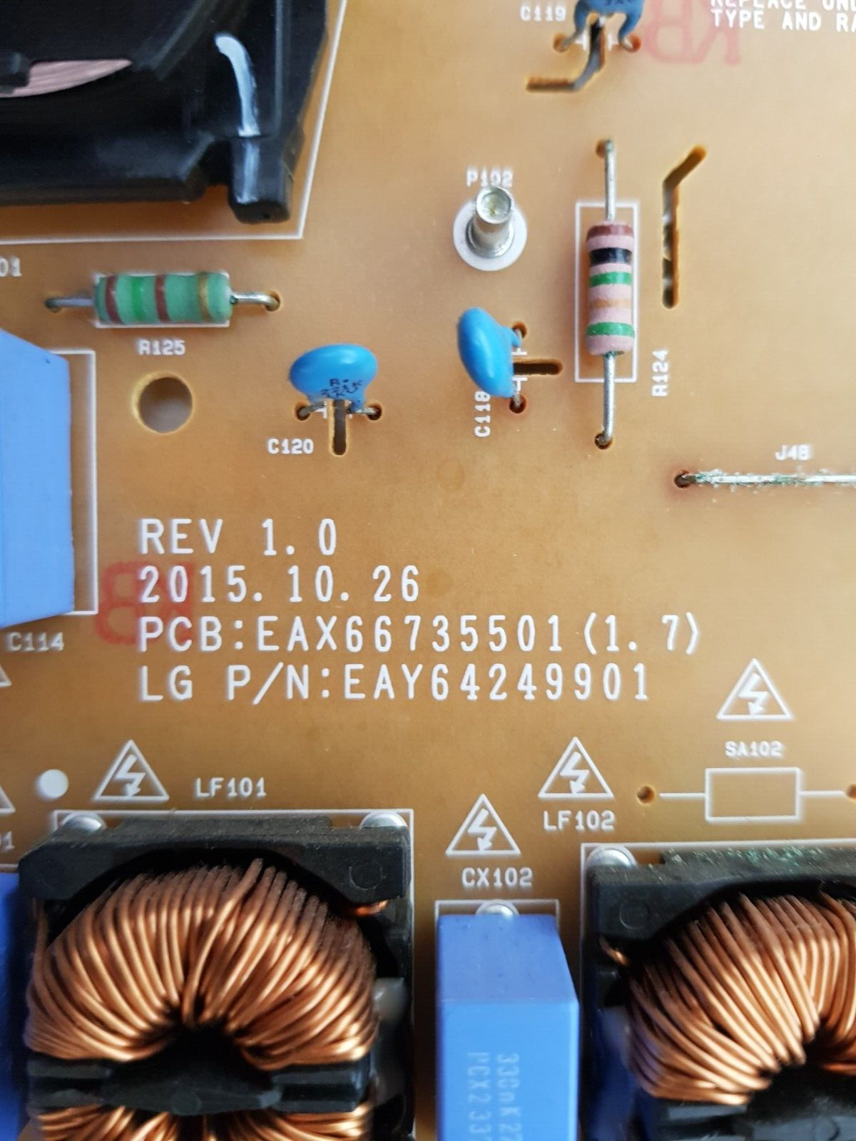 GENUINE LG 65UH770T POWER SUPPLY BOARD EAX66735501 1.7 EAY64249901