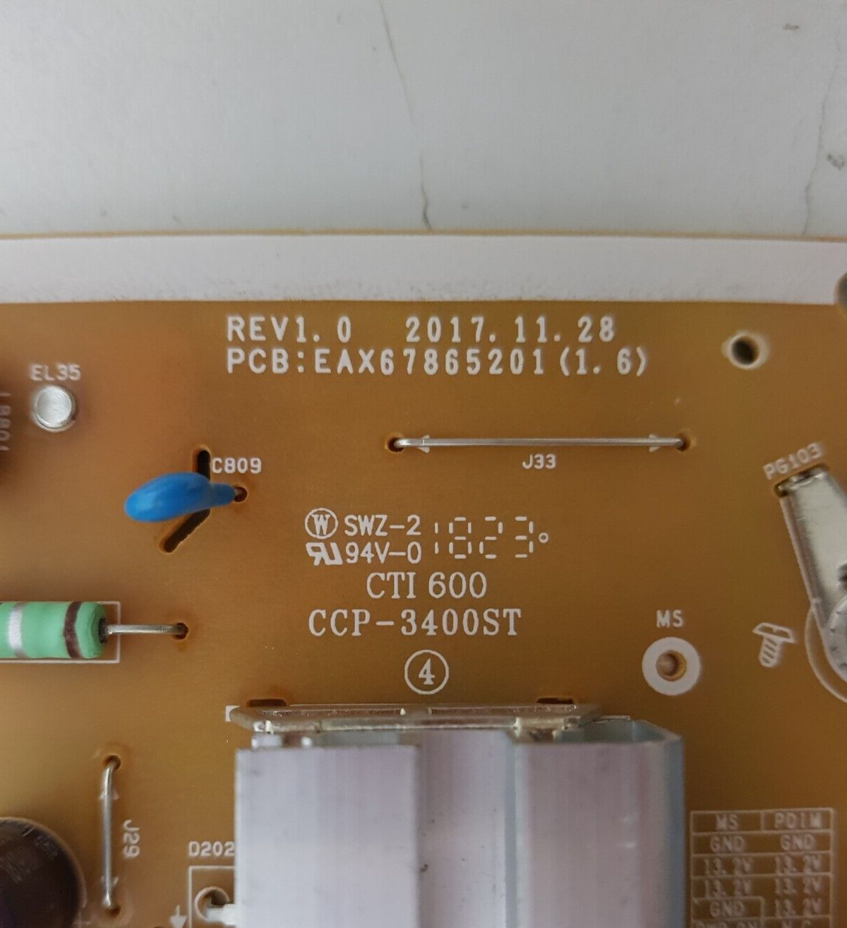 GENUINE LG 55UU640C POWER SUPPLY BOARD EAX67865201 1.6 EAY64948701 LGP55TJ-18U1
