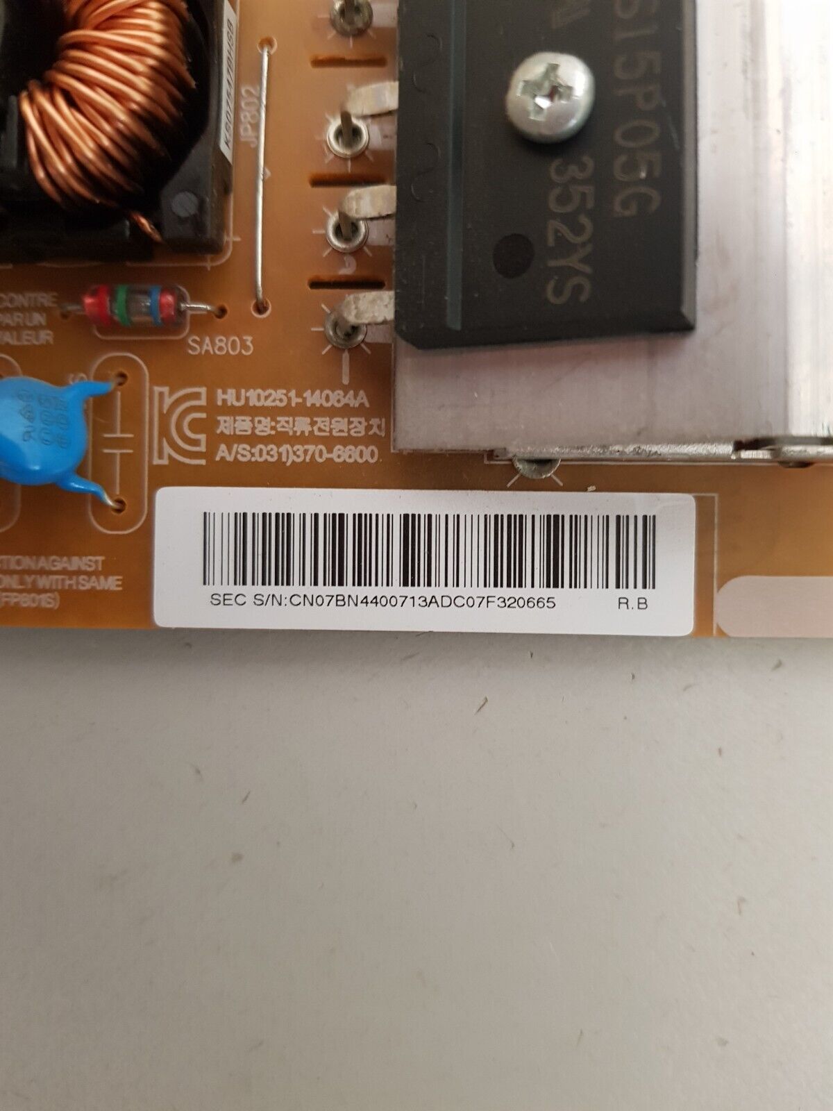 GENUINE SAMSUNG UA65H6400 POWER SUPPLY BOARD BN44-00713A L65X1T_EDY