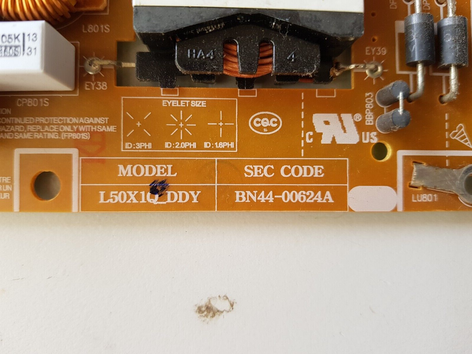 GENUINE SAMSUNG UA50F6400 / 6700 POWER SUPPLY BOARD BN44-00624A L50X1Q_DDY