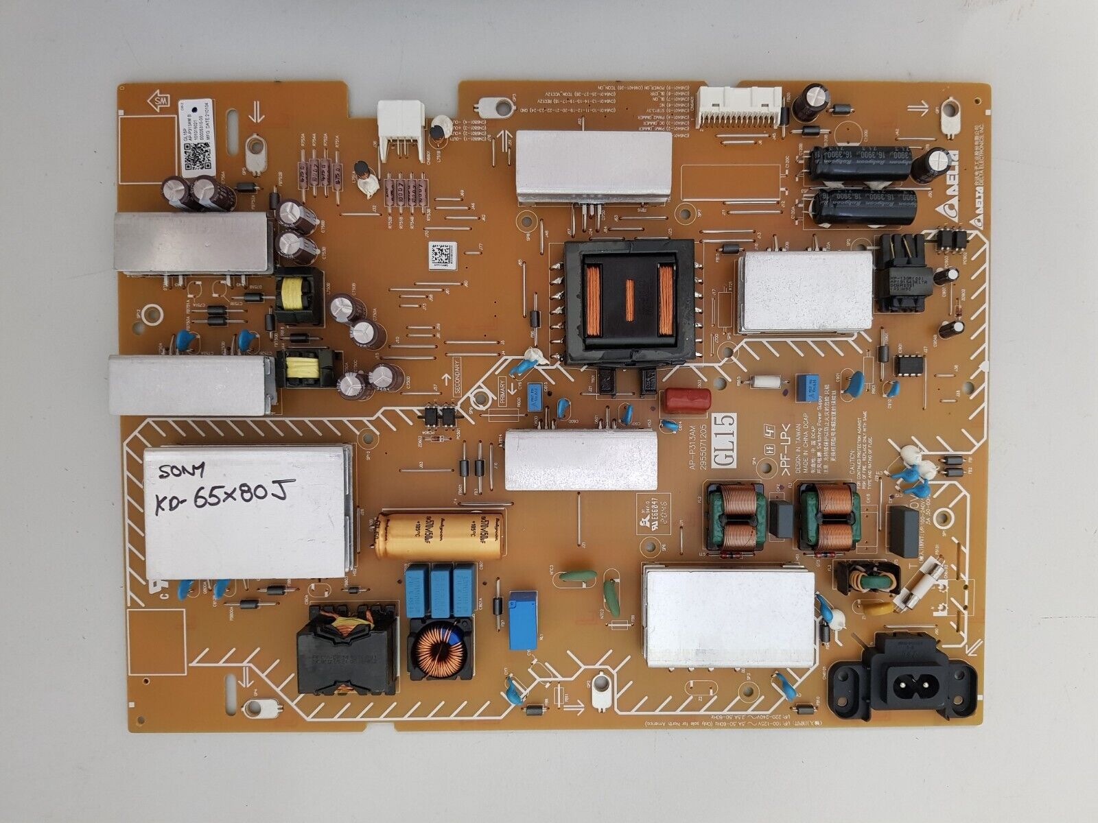 GENUINE SONY KD- 65X80J POWER SUPPLY BOARD GL15 AP-P313AM 101015021 2955071205
