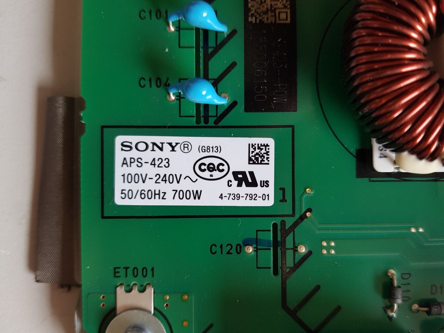 GENUINE SONY 55A9F POWER SUPPLY BOARD G813 APS-423(CH) 1-983-705-11 147471811