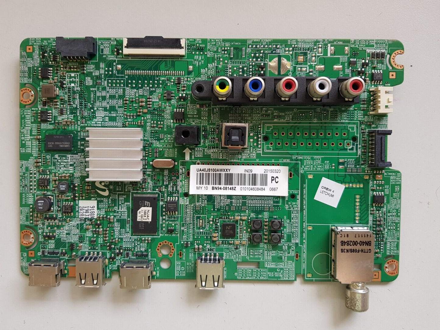 GENUINE SAMSUNG UA40J5100 VER TD01 MAIN BOARD BN94-08148Z BN41-02098B