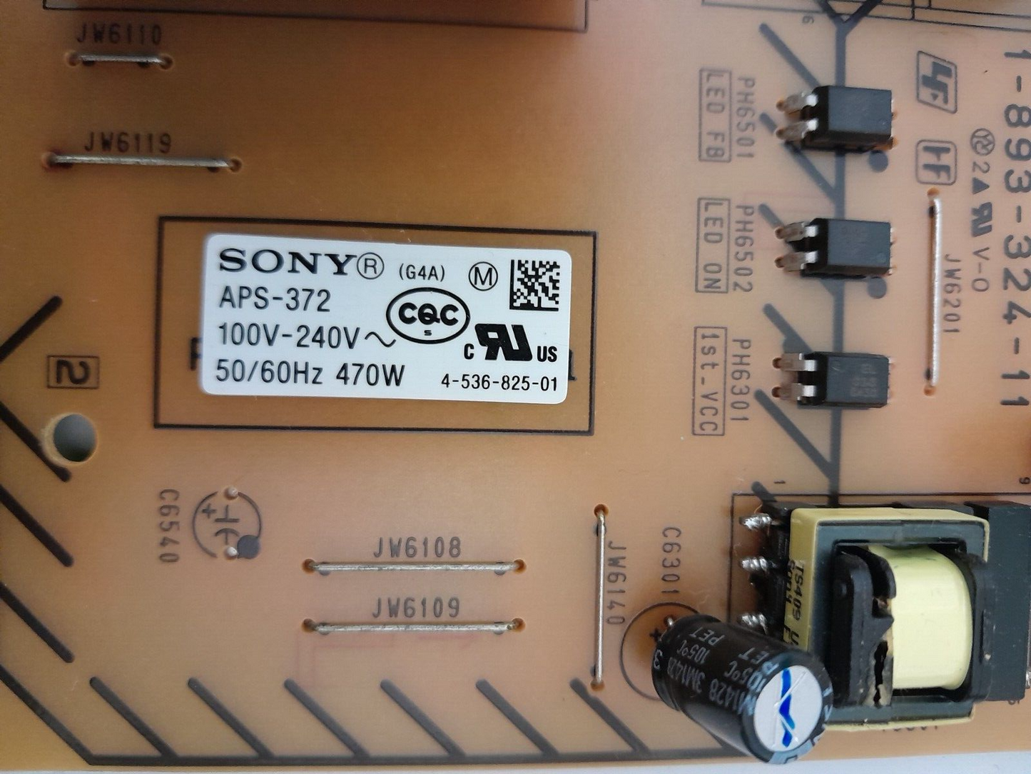 GENUINE SONY KDL-  79X9000B POWER SUPPLY BOARD APS-372 G4  1-893-324-11