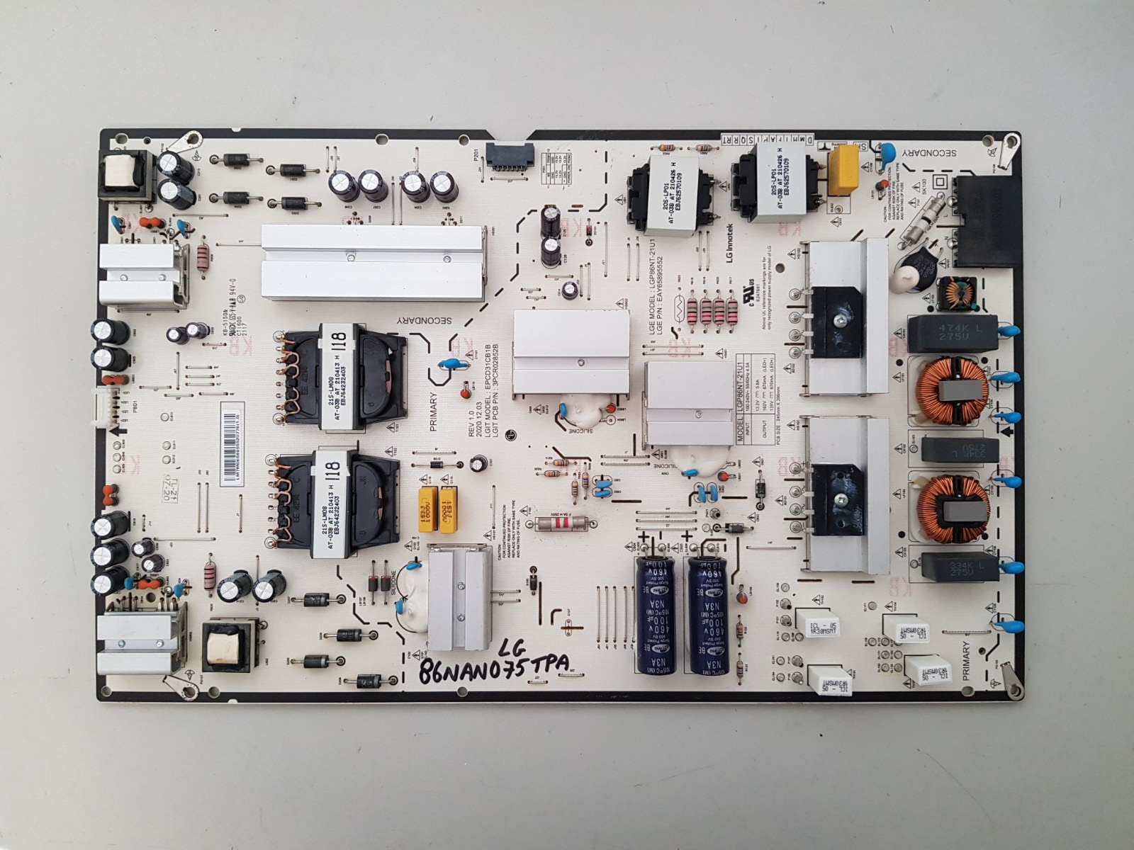 PSU alimentation TV LG 86UN85006LA LGP86T-18U1 EAY64888601 PLDL-L708A
