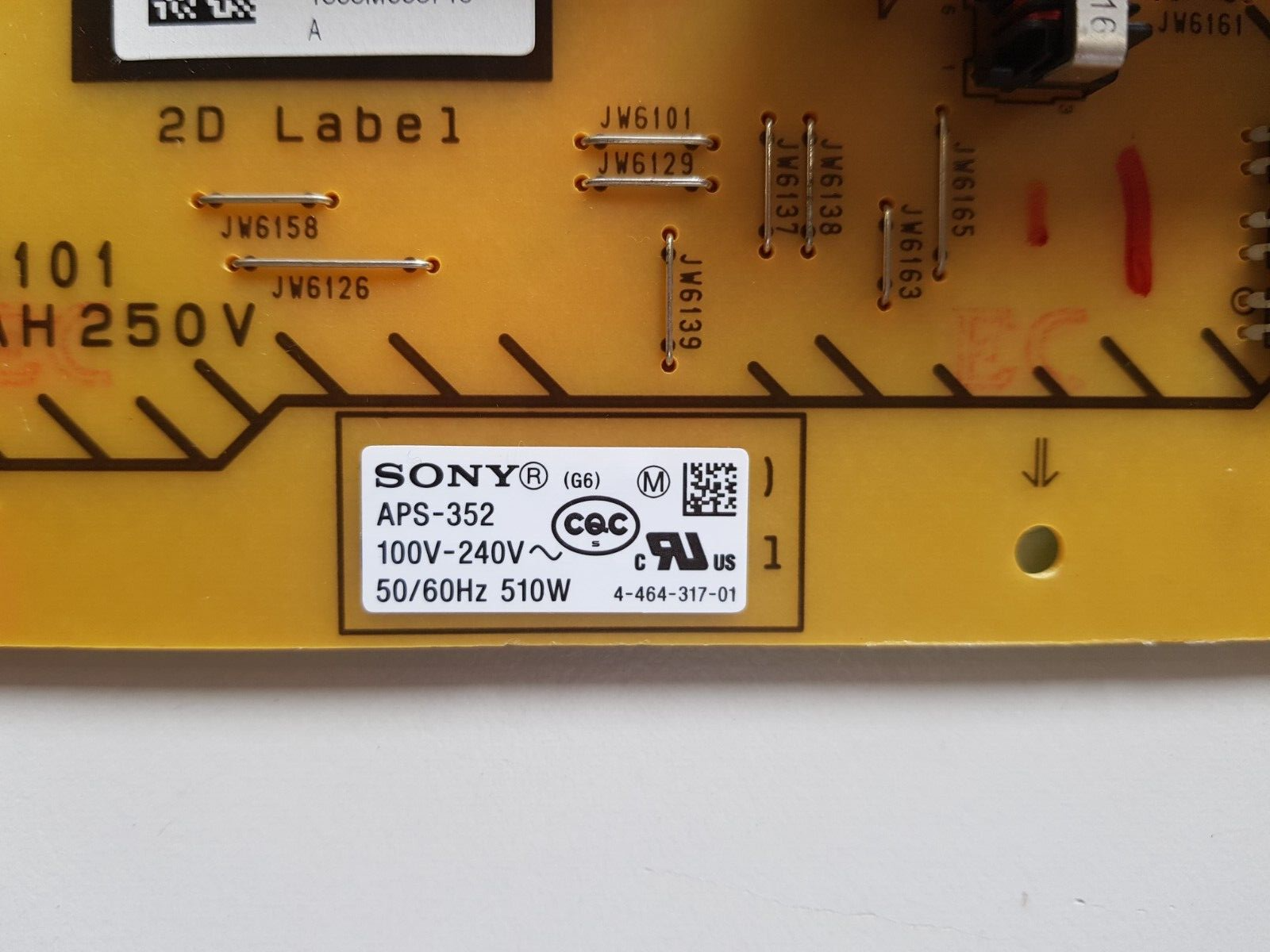 GENUINE SONY KD55X9004A POWER SUPPLY BOARD G6 APS-352 147451611 1-888-525-11