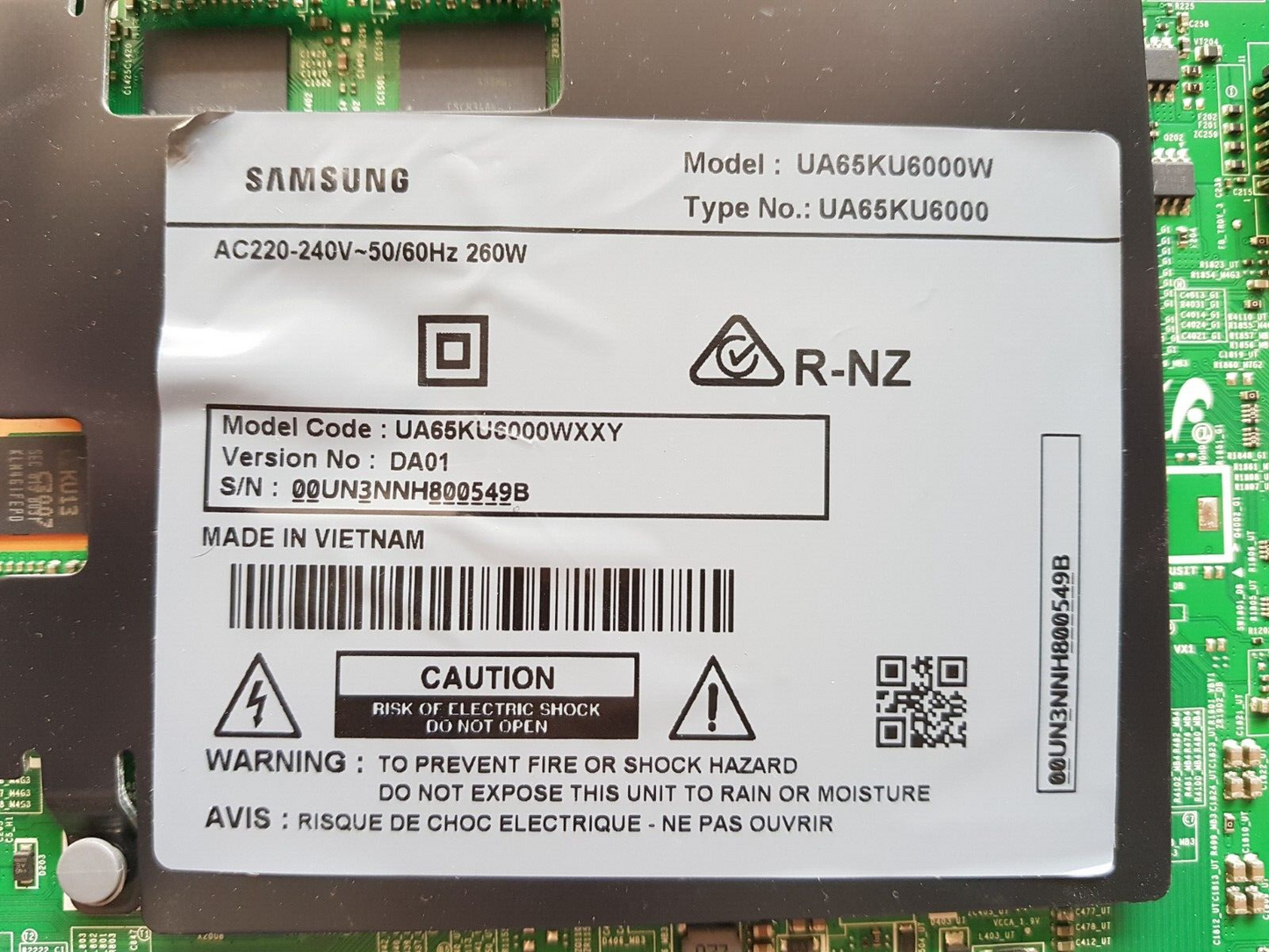 GENUINE SAMSUNG UA65KU6000WXXY (VER DA01) MAIN BOARD BN94-10803E BN41-02528A