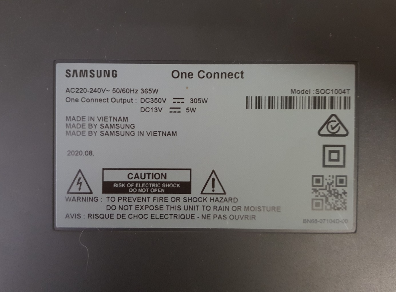 SAMSUNG 75Q95T 75LS03T ONE CONNECT BOX & CABLE SOC1004T BN94-15291B BN44-01035A
