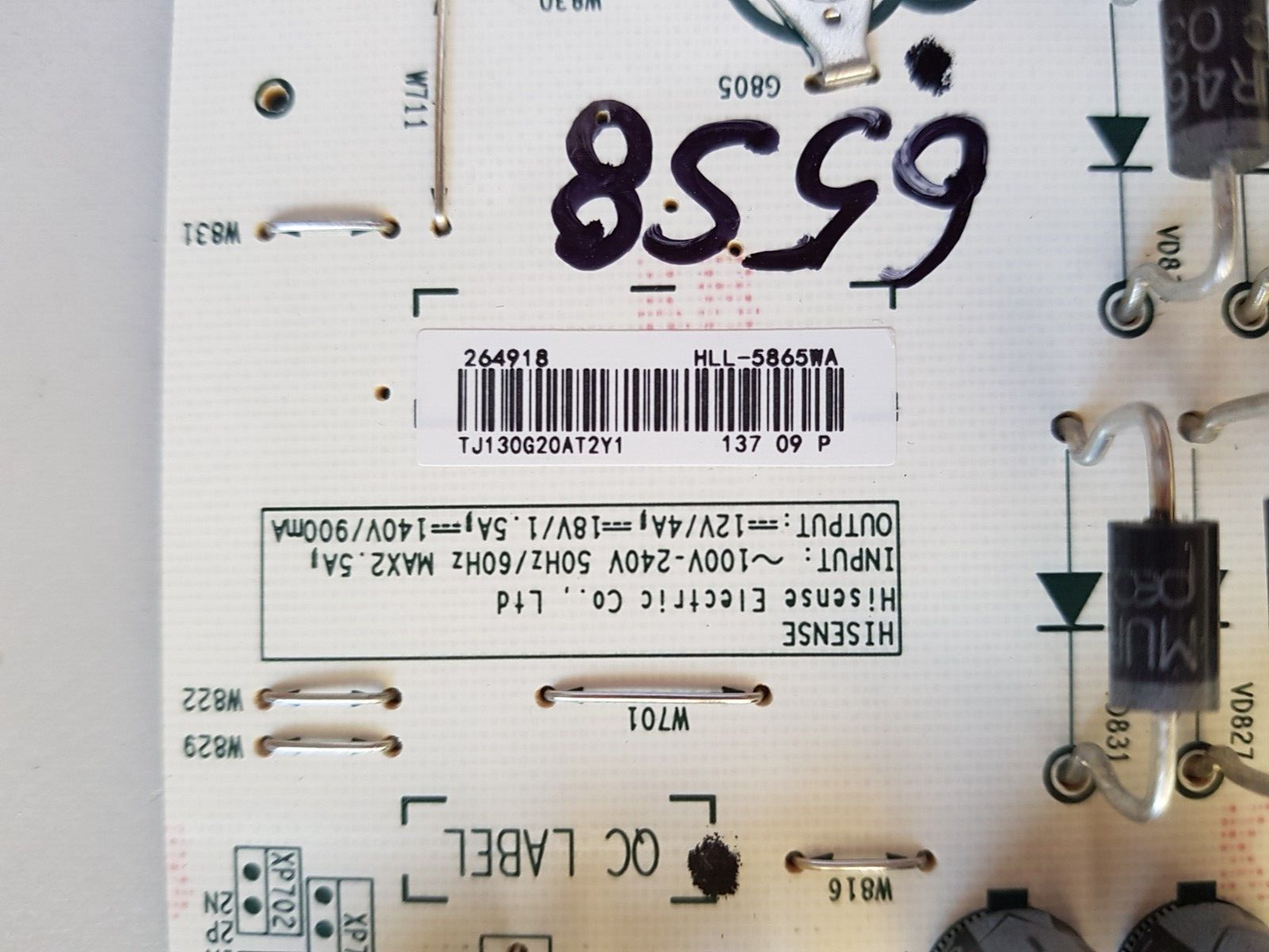 GENUINE HISENSE 65S8 POWER SUPPLY BOARD RSAG7.820.9701 264918 HLL-5865WA