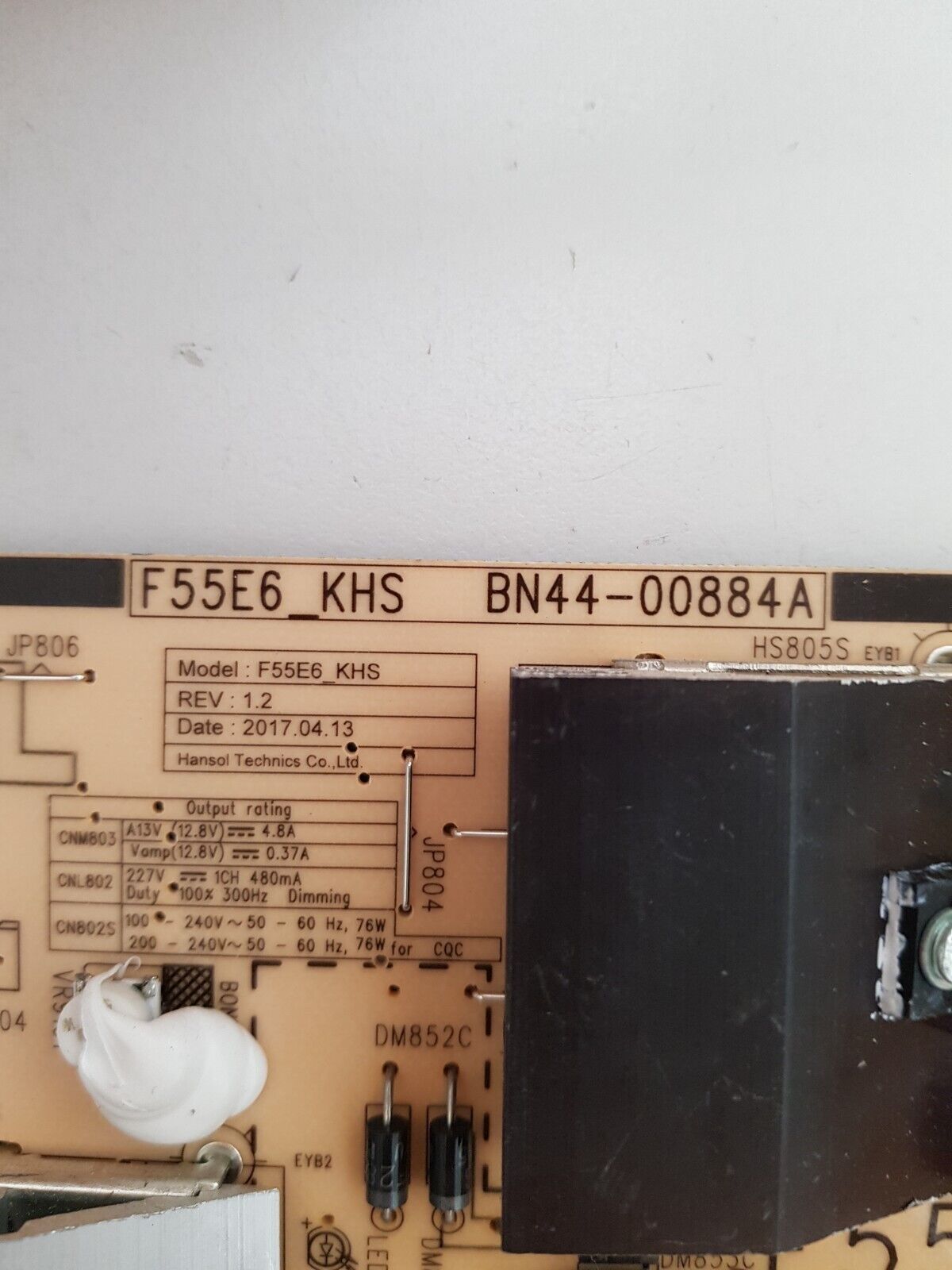 GENUINE SAMSUNG LH55PMHP POWER SUPPLY BOARD BN44-00884A F55E6_KHS