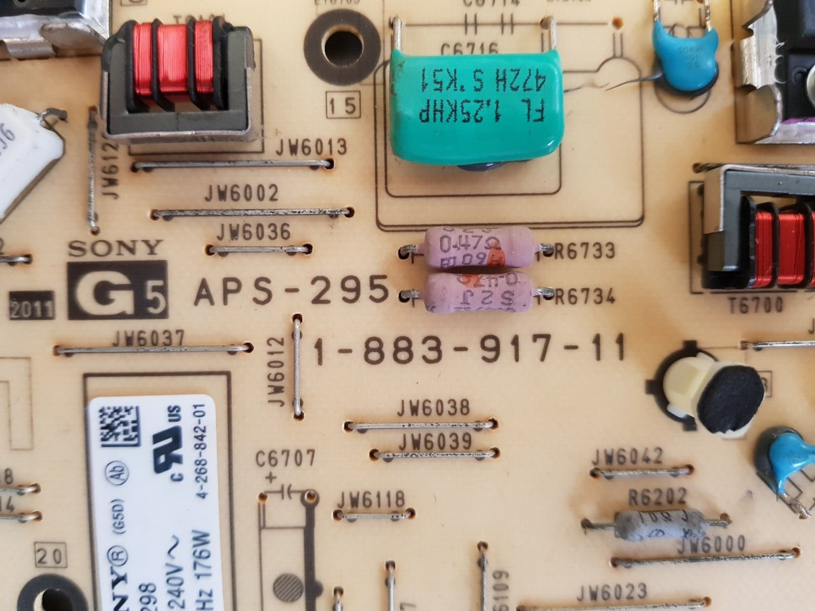 GENUINE SONY KDL46EX720 POWER SUPPLY BOARD G5 147430911 APS-298 1-883-917-11