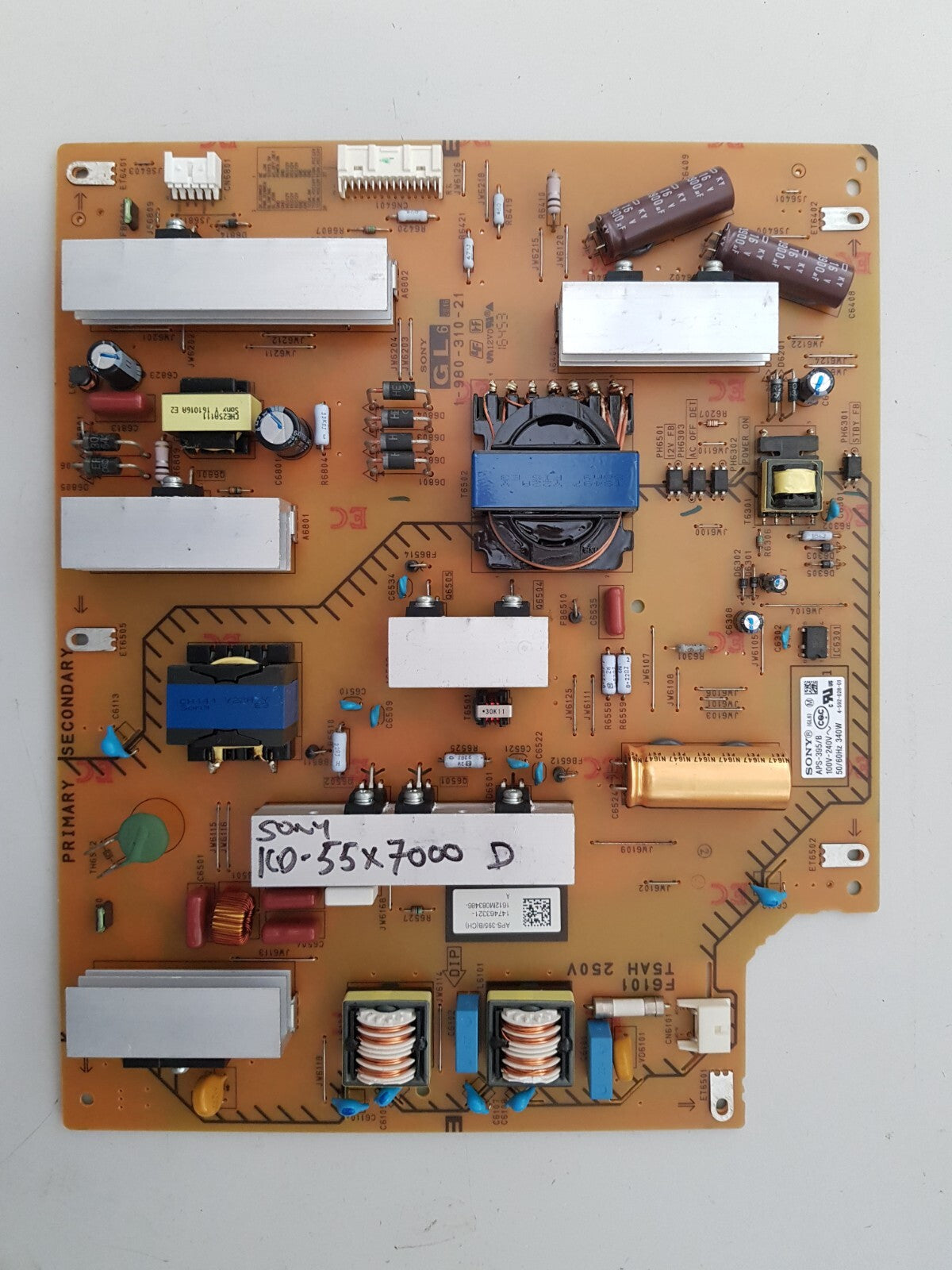 GENUINE SONY KD- 55X7000D POWER SUPPLY BOARD GL6 1-980-310-21 APS-395/B 14763321