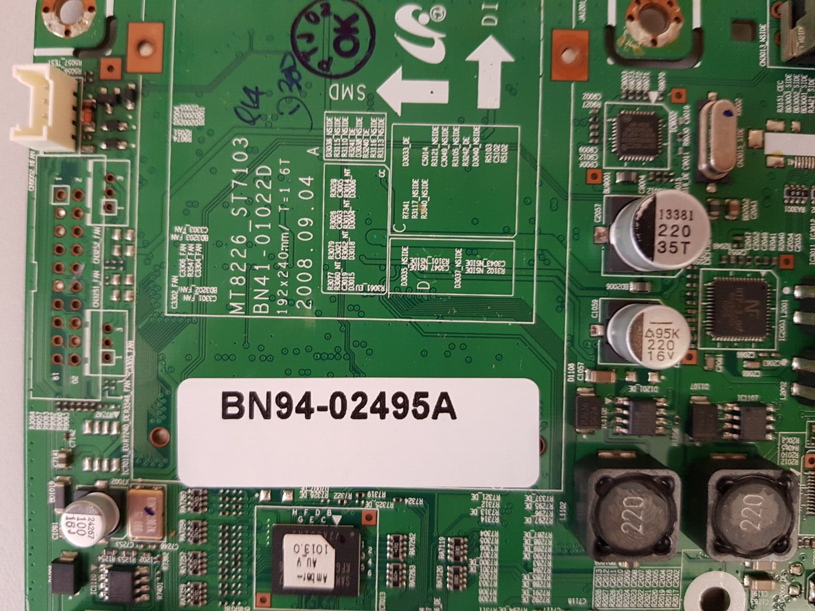 GENUINE SAMSUNG LA32A550P1FXXY (VER SQ01) MAIN BOARD BN94-01813A BN94-02495B