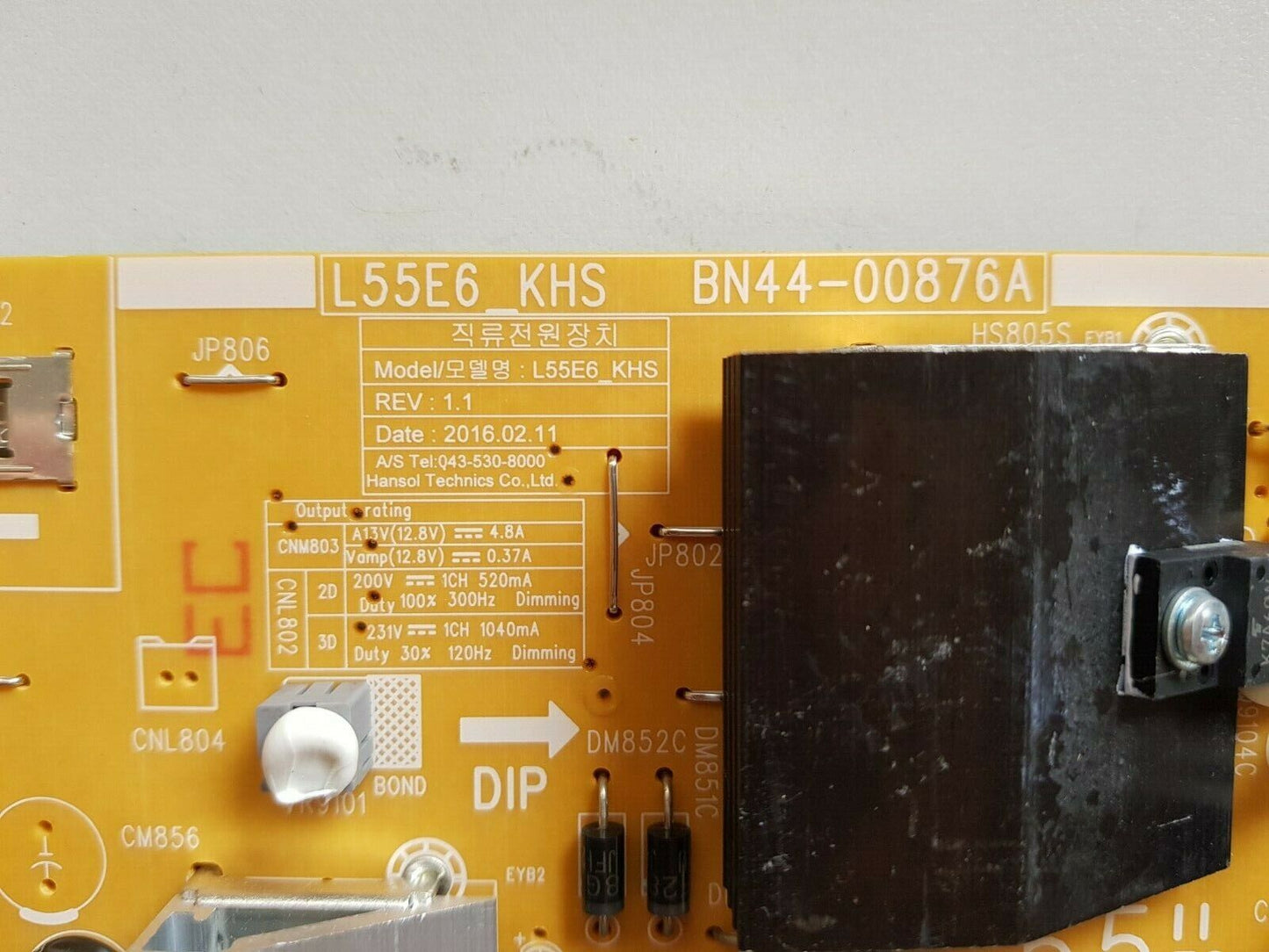 GENUINE SAMSUNG UA49KU7510 UA55KU7500 UA55KU7510 POWER SUPPLY BOARD BN44-00876A