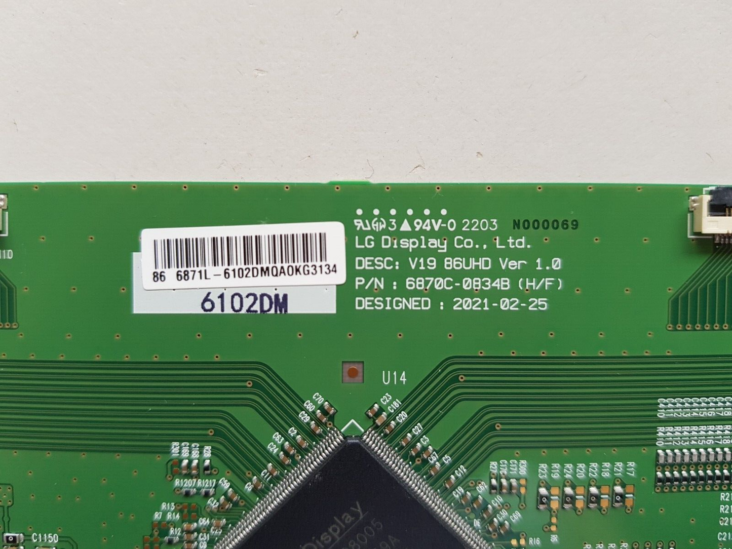 GENUINE LG 86UR640S0TD.AAUYLJD T-CON BOARD 6870C-0834B 6871L-6102D