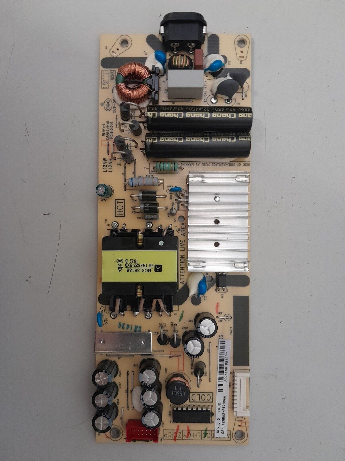 GENUINE TCL 55P8M POWER SUPPLY BOARD 08-L12NWA2-PW200AA