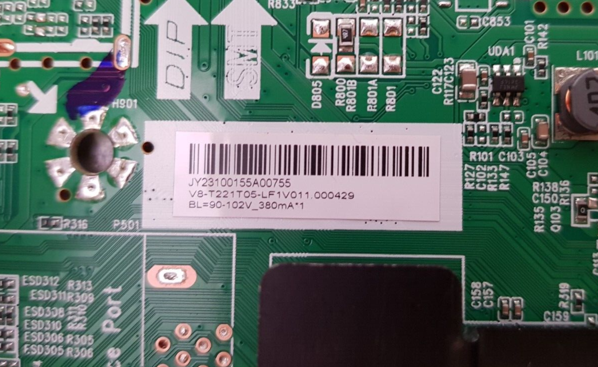 GENUINE TCL 40S5400A MAIN BOARD V8-T221T05-LF1V011.000429