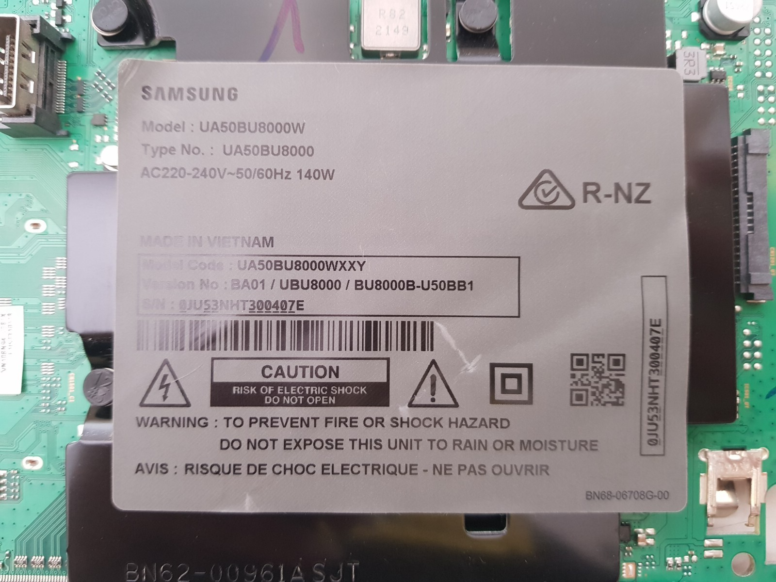 GENUINE SAMSUNG UA50BU8000 WXXY (VER BA01) MAIN BOARD BN94-17381X BN41-02990A