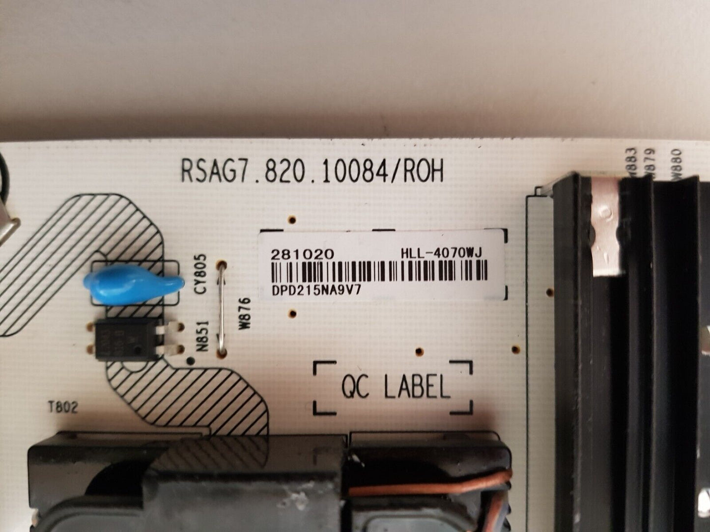 GENUINE HISENSE 65U8G POWER SUPPLY BOARD RSAG7.820.10084 HLL-4070WJ 281020