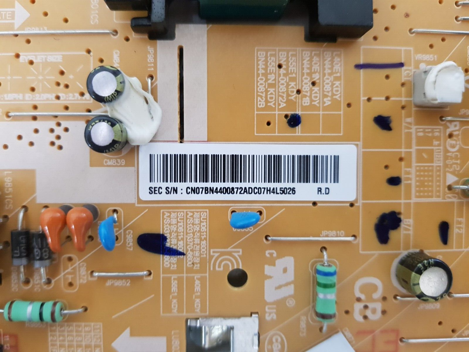 GENUINE SAMSUNG UA49K5500 POWER SUPPLY BOARD BN44-00872A L55E1_KDY