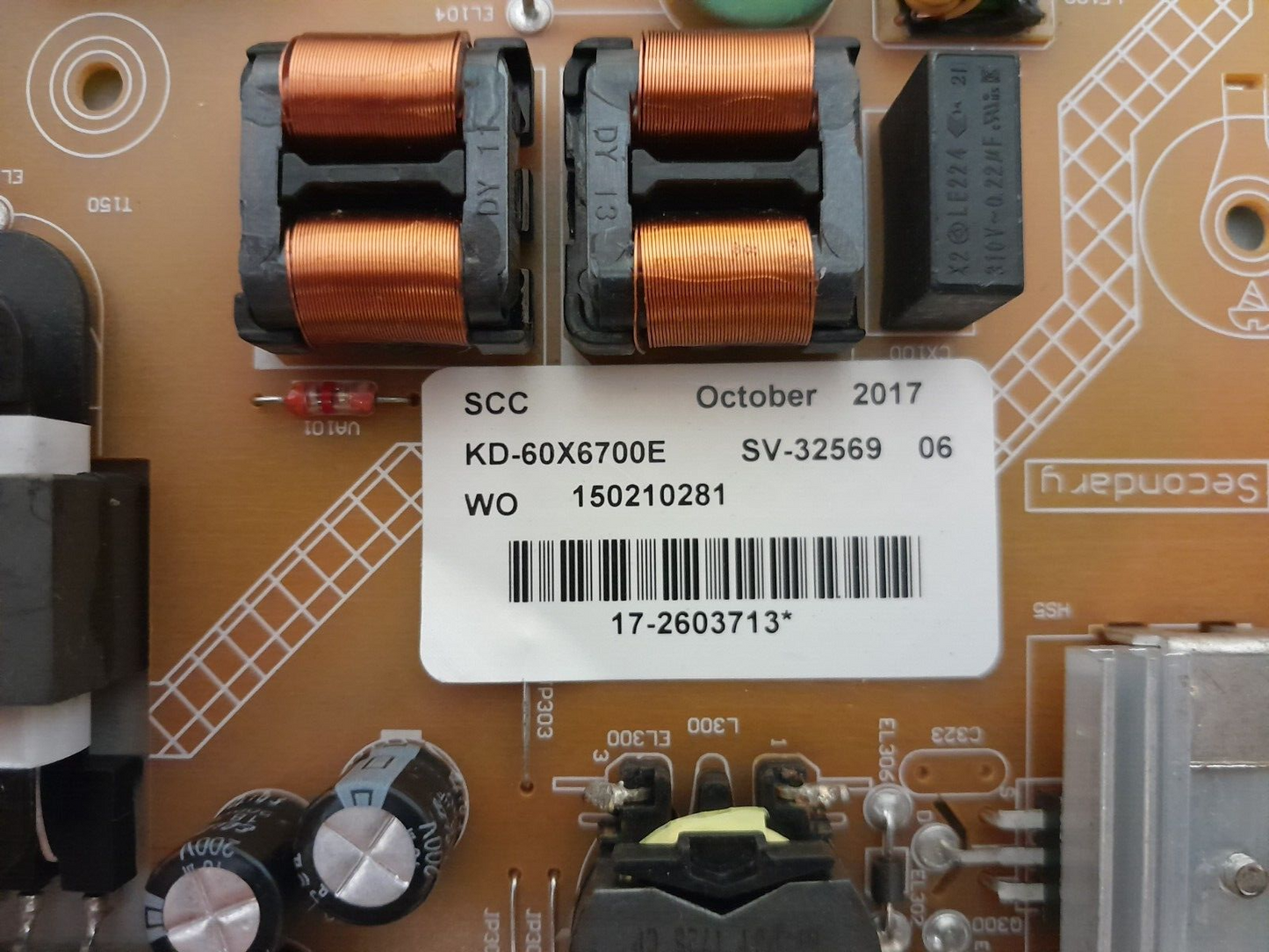 GENUINE SONY KD 60X6700E POWER SUPPLY BOARD 3BS0429112GP 880400U00-525-G