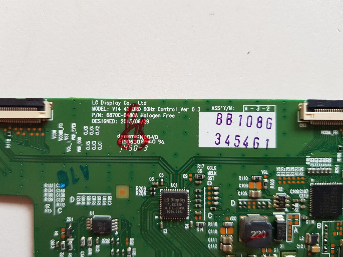 GENUINE LG 42LY340C T-CON BOARD 6870C-0480A 6871L-3454G