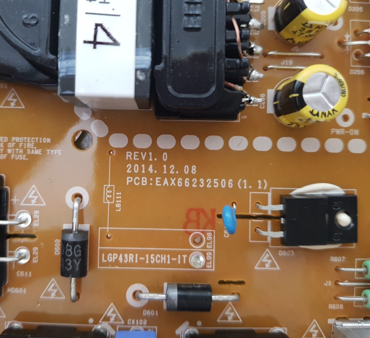 GENUINE LG 43SEKB-B POWER SUPPLY BOARD EAX66232506 1.1 LGP43RI-15CH1-IT