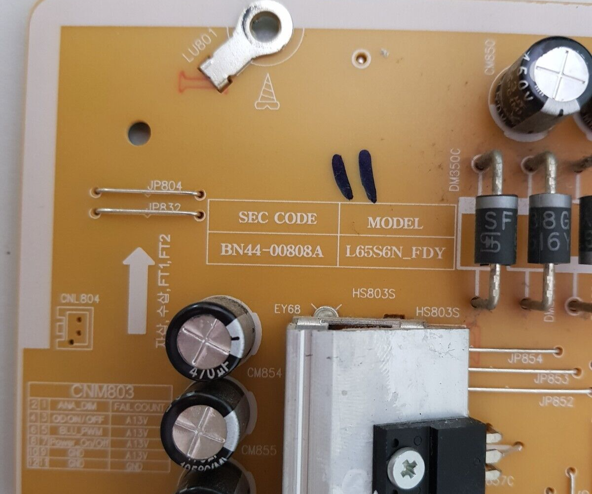 GENUINE SAMSUNG UA60JU6400 POWER SUPPLY BOARD BN44-00808A L65S6N_FDY