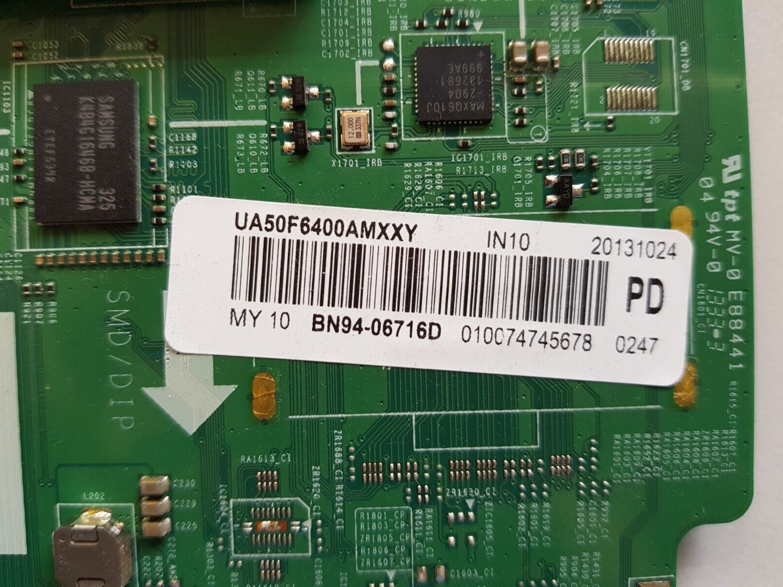 GENUINE SAMSUNG UA50F6400 (VER AD01)  MAIN BOARD BN94-06716D BN41-01958B
