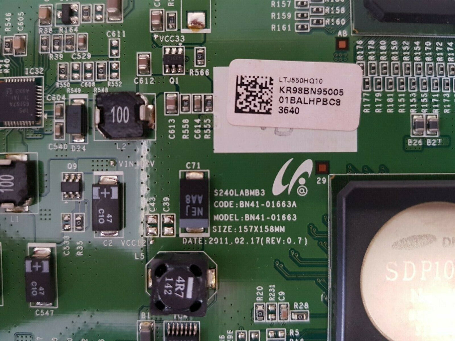 GENUINE SAMSUNG UA55D8000YVXXY (VER HQ01 & HQ02) T-CON BOARD S240LABMB3V0.7