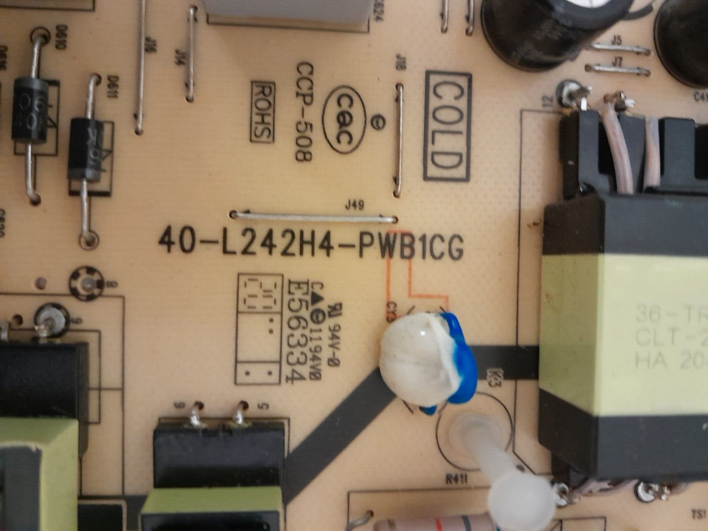 GENUINE TCL 55C815 POWER SUPPLY BOARD 40-L242H4-PWB1CG 08-L242W48-PW250AA