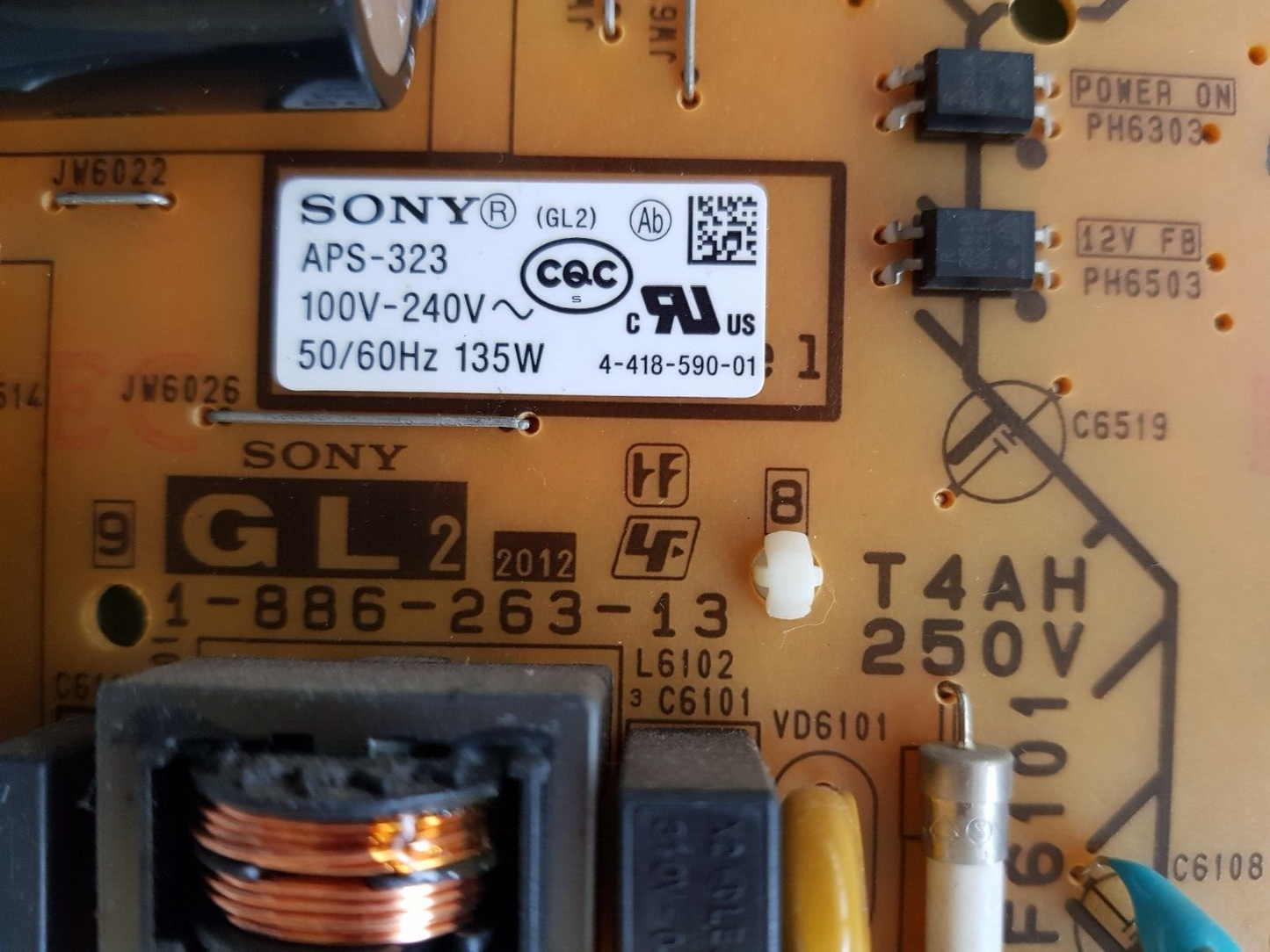 GENUINE SONY KDL32HX750 POWER SUPPLY BOARD GL2 1-886-263-13 147438311 APS-323