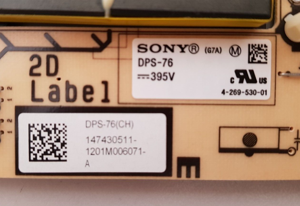 GENUINE SONY KDL 55HX820 POWER SUPPLY BOARD G7 DPS-76 1-884-407-11 147430511