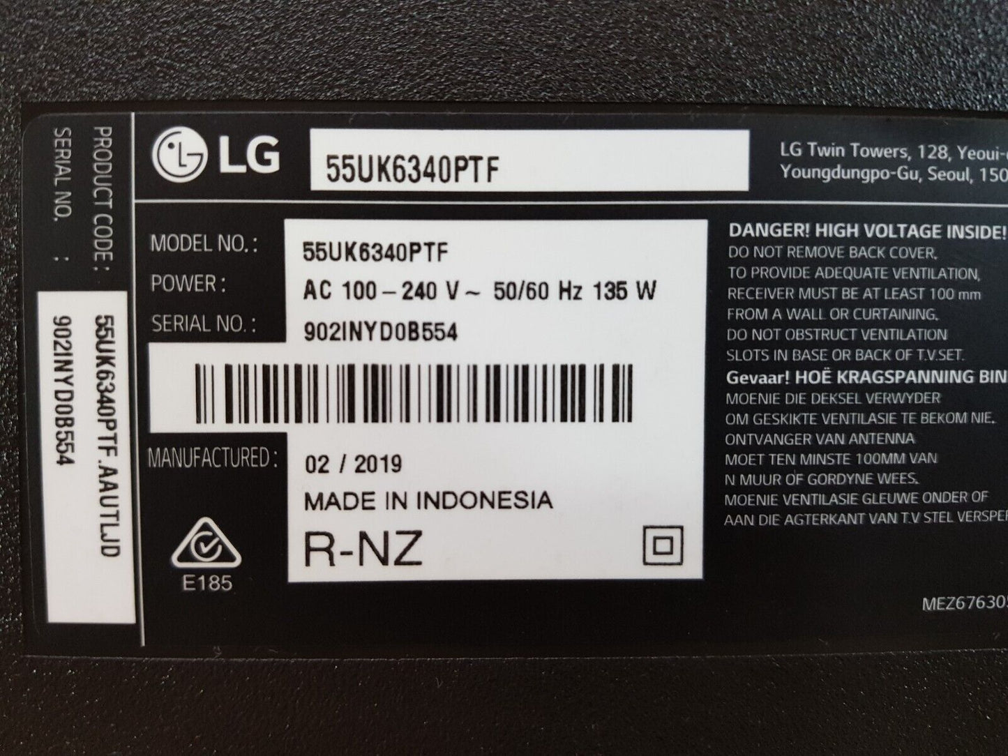 GENUINE LG 55UK6340PTF STAND & SCREWS