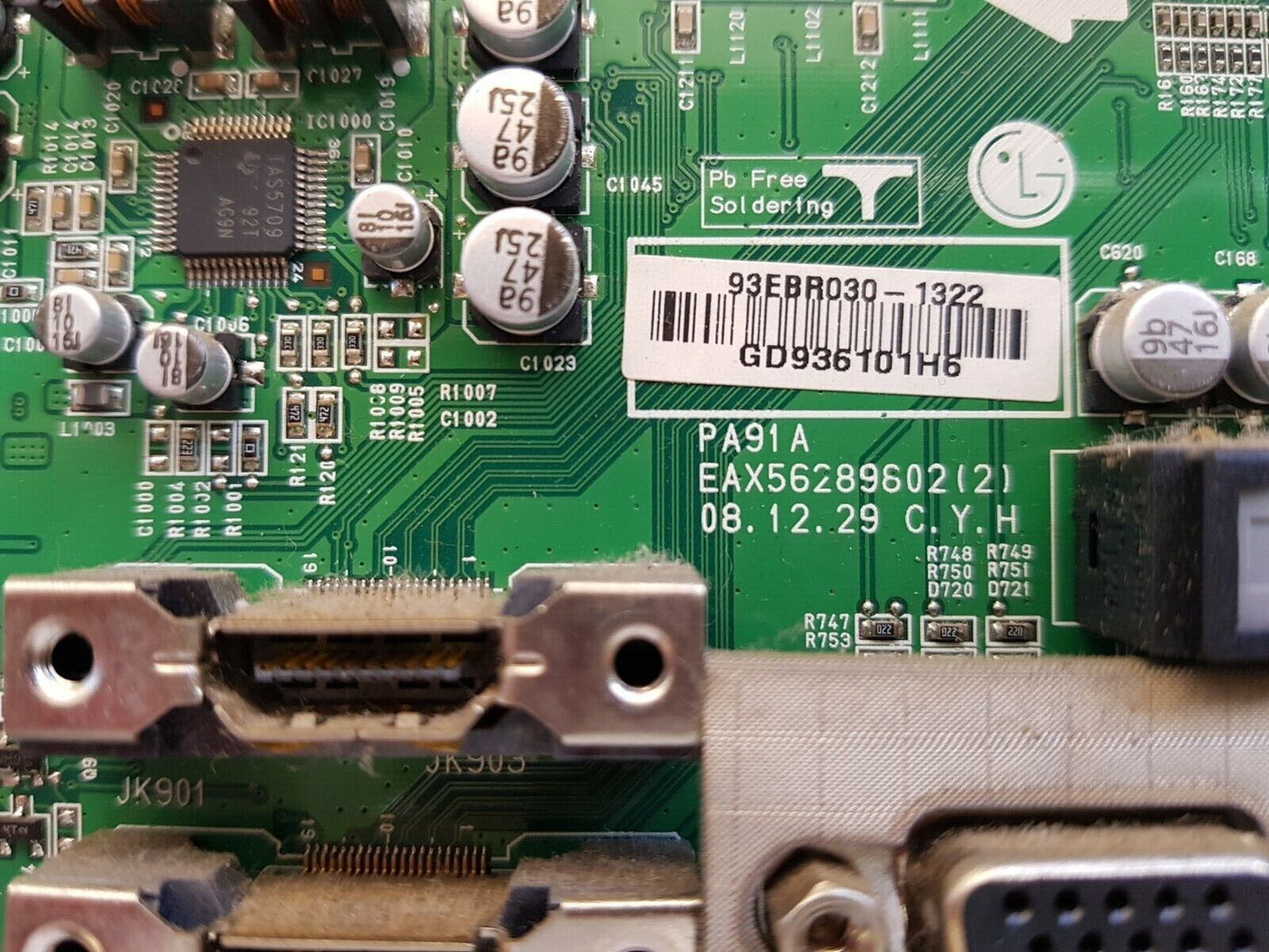 GENUINE LG 50PQ60D MAIN BOARD EBR59162962 EAX56289602(2)