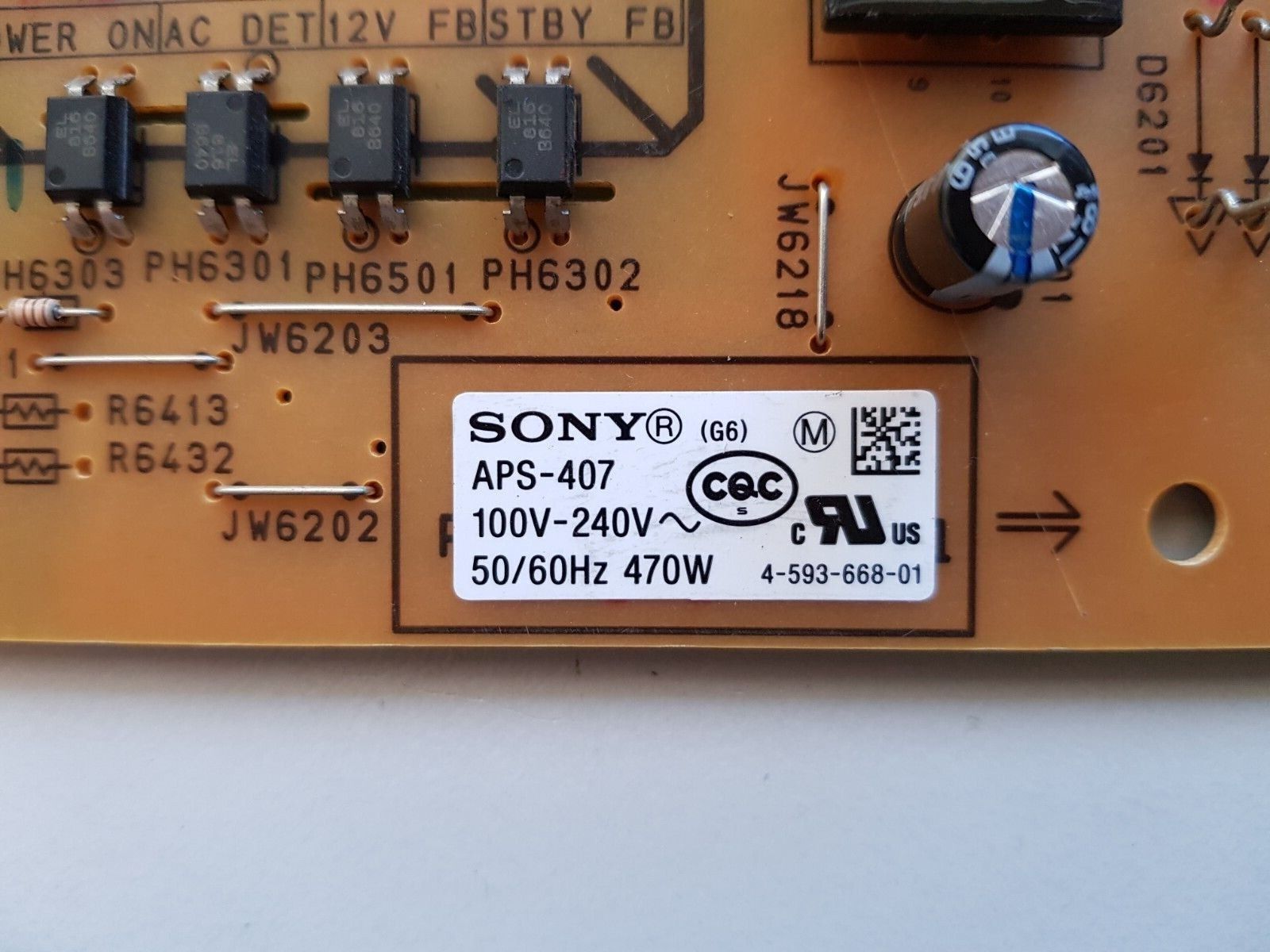 GENUINE SONY 65Z9D POWER SUPPLY BOARD 1-981-300-11 G6 147466811 APS-407(CH)