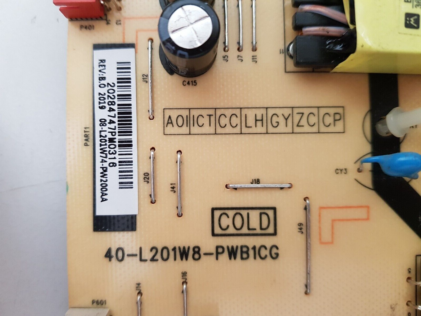 GENUINE TCL 65P8S POWER SUPPLY BOARD 40-L201W8-PWB1CG 08-L201W74-PW200AA