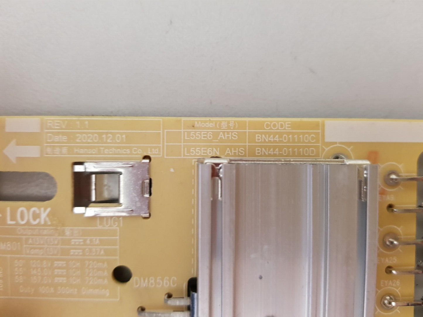 GENUINE SAMSUNG UA50AU8000 POWER SUPPLY BOARD BN44-01110C L55E6_AHS