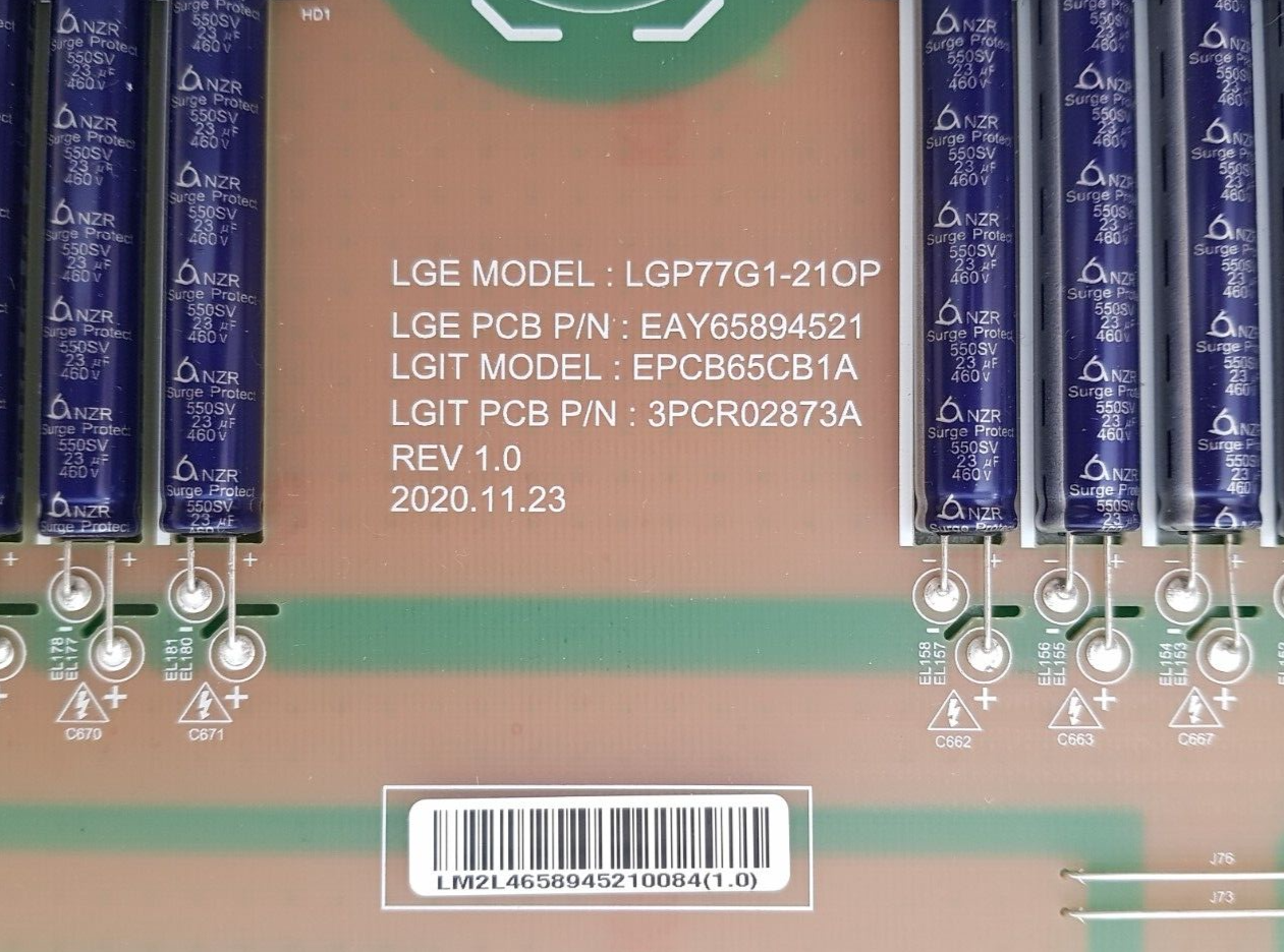 GENUINE LG OLED 771GPTA POWER SUPPLY BOARD EAY65894521 LGP77G1-21OP 3PCR02873A
