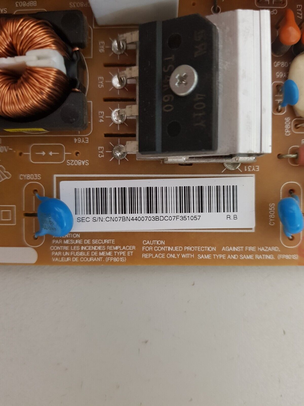 GENUINE SAMSUNG UA40H6300 POWER SUPPLY BOARD BN44-00703B L48S1_EDY