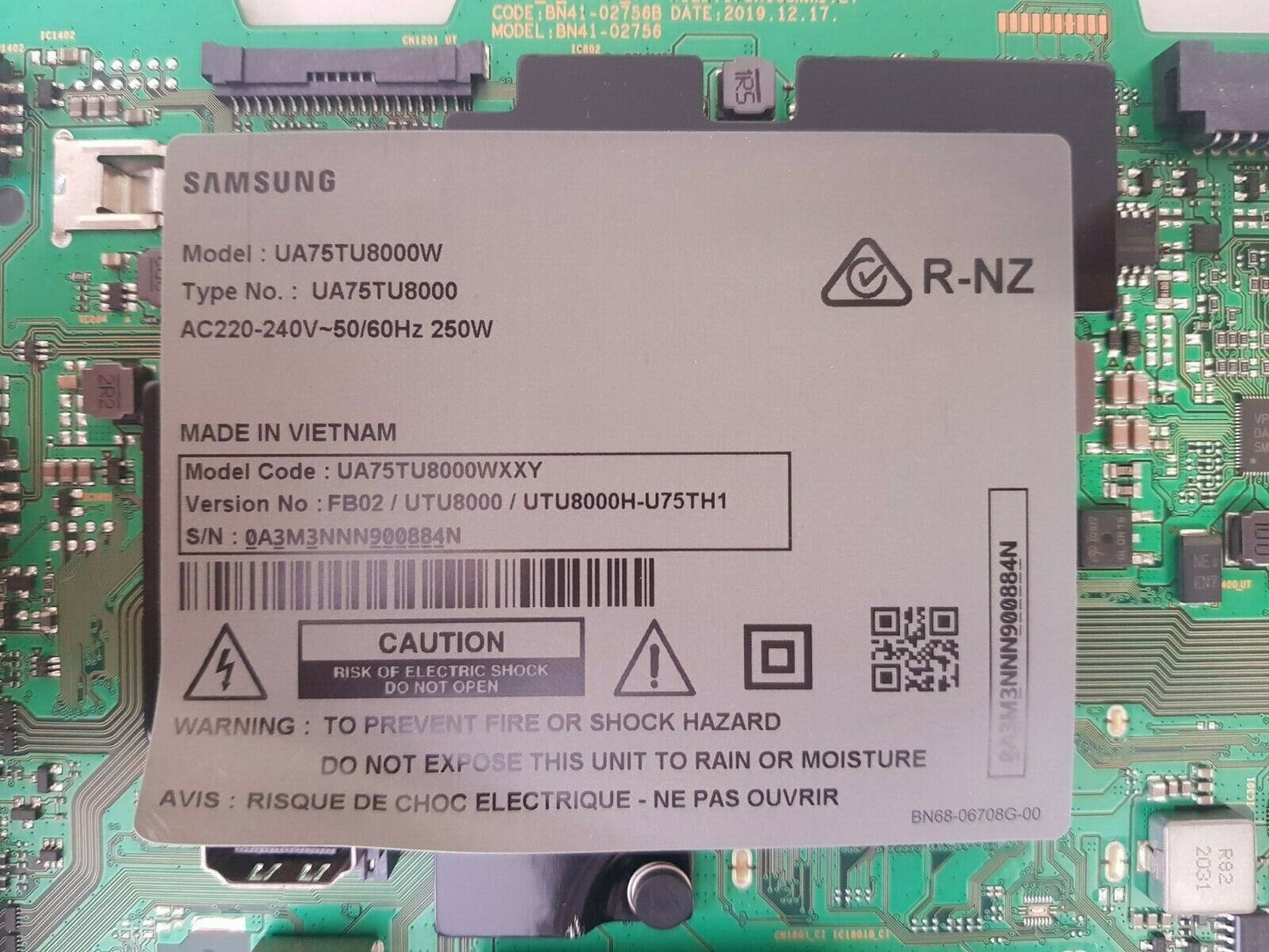 GENUINE SAMSUNG UA75TU8000 (VER FB02) MAIN BOARD BN94-15688H BN41-02756B